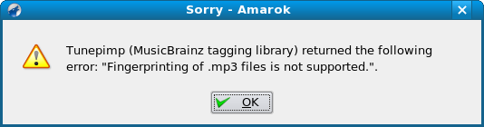 Amarok MusicBrainz Error
